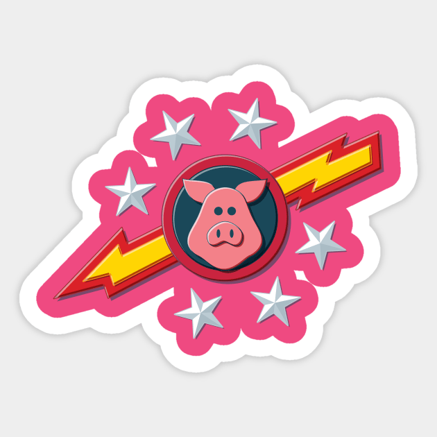 Pigs In Space Sticker by Staermose